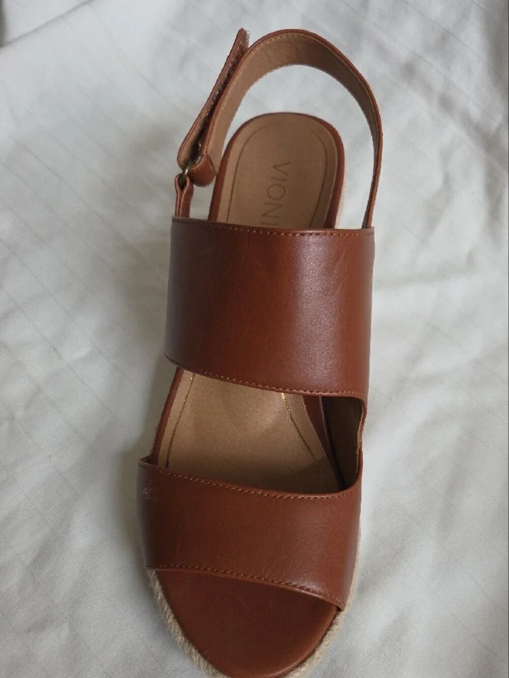Vionic Brown Espadrille Wedge Sandals Sz 10